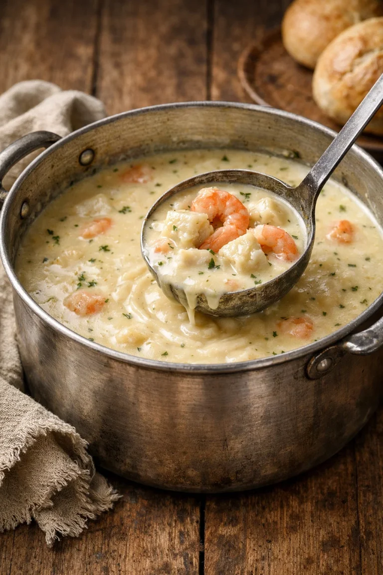 Bisque de fruits de mer au crabe et crevettes