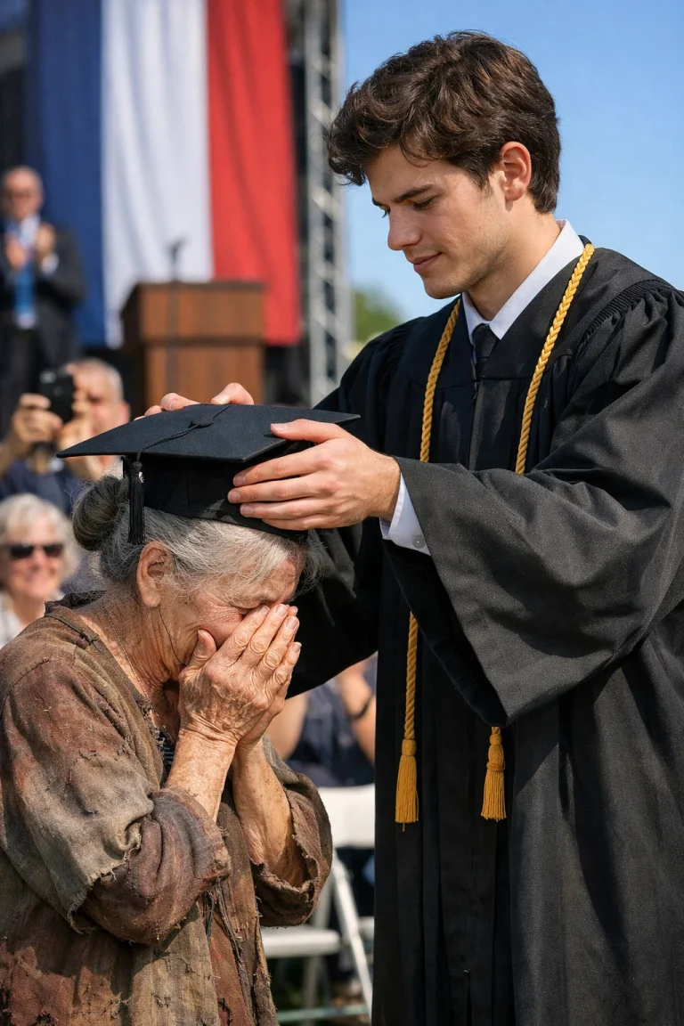 Ils se moquaient de moi parce que j'étais le fils de l'éboueur — mais à la remise des diplômes, j'ai pris le micro, j'ai dit une seule phrase… et toute la salle est restée silencieuse avant d'éclater en sanglots.